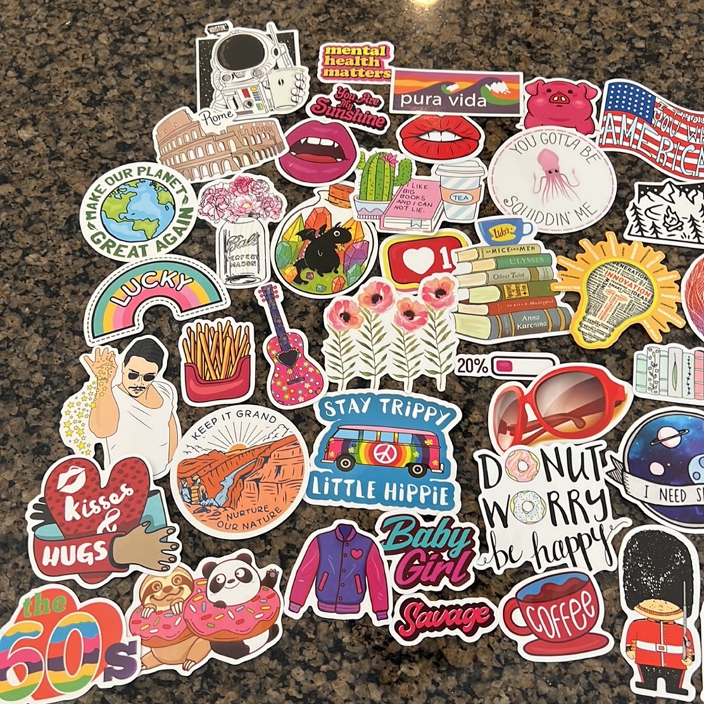 Assorted Stickers / Water Bottle Sticker Bundle (75) - Picture 4 of 4